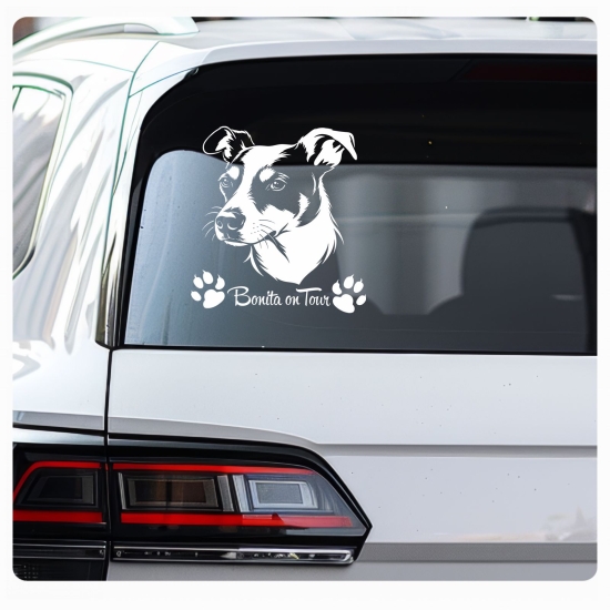 Preview: Bodegero Andaluz Name Autoaufkleber Auto Aufkleber Sticker Pfoten A4308